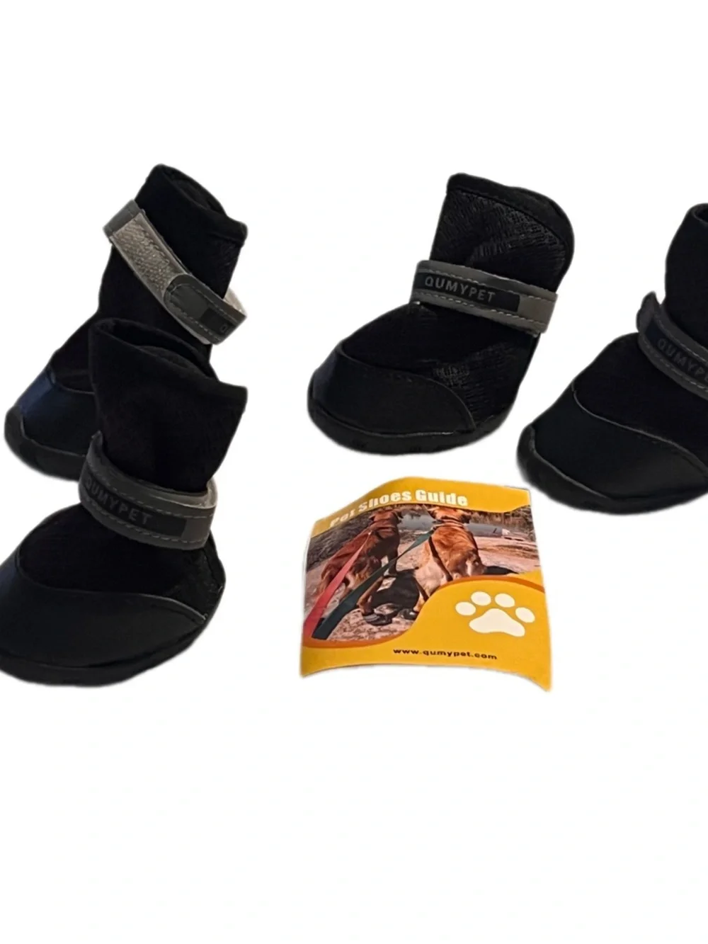 Black Protective Dog Boots - Set of 4